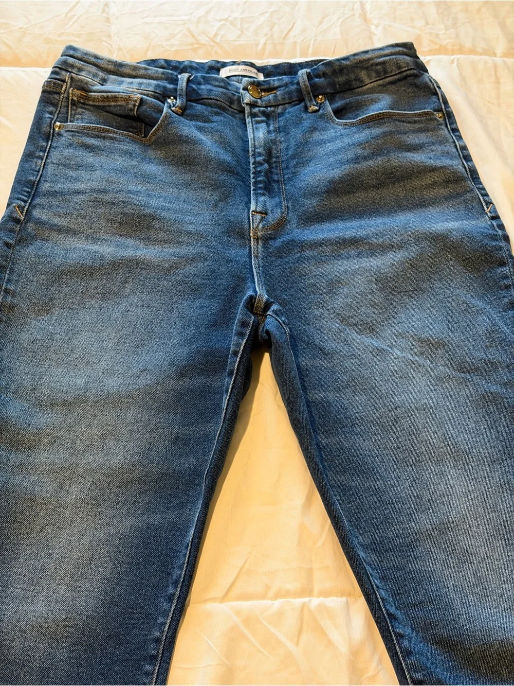 Good American Women's Dark Blue Straight Leg Jeans